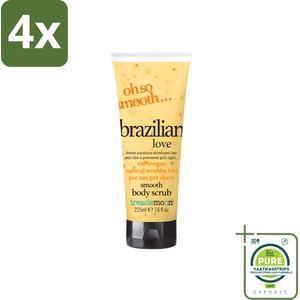 Treaclemoon – Body Scrub – Brazilian Love – 225 ml - Voordeelverpakking - 4 stuks - Exfoliatie - Huid verzorging