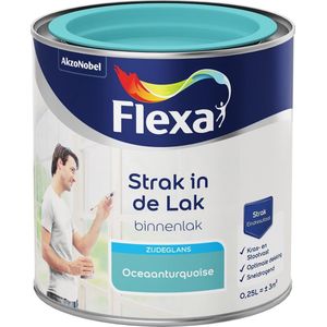 Flexa Strak in de Lak - Watergedragen - Zijdeglans - oceaanturquoise - 0,25 liter