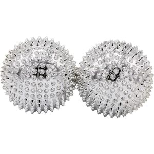 Magnetische massageballen - acupressuur - 2 stuks - zilver - 55 mm