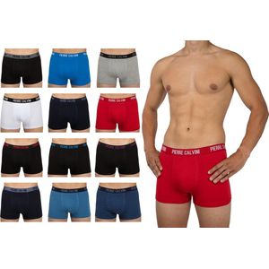 Pierre Calvini - Boxershort Heren - Heren Ondergoed - 12 Stuks - Maat M - Classic Kleuren -Boxershorts Korte Pijp