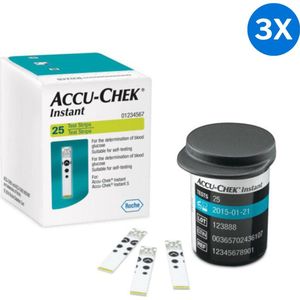 3x Accu-Chek Instant Teststrips Accu chek - Het testen duurt 5 seconden - Hoeveelheid bloed 0.6µl