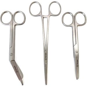 Novaex - Verpleegkundige Scharenset - Chroom - Verbandschaar - Medische Schaar - Kocher