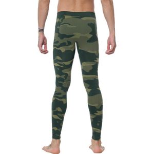 Heren thermo onderbroek - Lang - Camouflage Groen - Maat L/XL