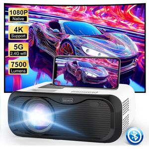 Zenwire E500S - Draagbare Mini WiFi Projector - 7000 Lumen - Home Cinema - 1080p Full HD - Bluetooth 5.0