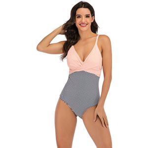 Vrouwen V-hals Sexy One-Piece Zwemkleding Tankini, Push Up Hoge Taille Zwempak, Sport