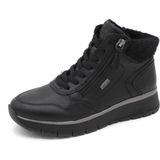 Jana Dames Lace Boot Flat TEX + Vegan-modieuze laarzen, zwart, 36 EU, zwart, 36 EU