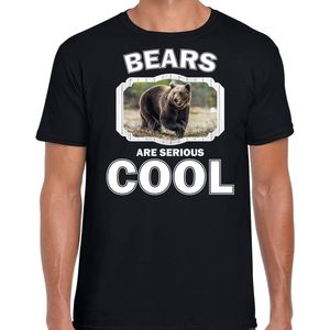 Dieren beren t-shirt zwart heren - bears are serious cool shirt - cadeau t-shirt bruine beer/ beren liefhebber XL