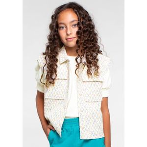 Moodstreet Girls Jacquard Jacket Blazers Meisjes - Ecru - Maat 122/128