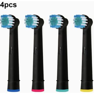 Vervangende Opzetborstels voor Oral-B - Zwart – 4 stuks – Zachte Borstels – Compatibel met gangbare Oral-B modellen