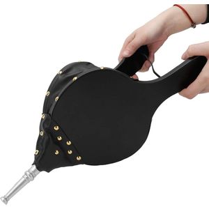 Handmatige houten haardbalg - 156 x 71 - hittebestendig PU-leer - luchtblazer - vuurgereedschap .