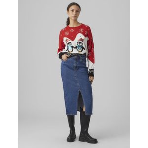 VERO MODA Gebreide Kersttrui VMPENGUINLOVE Rood/Wit/Zwart