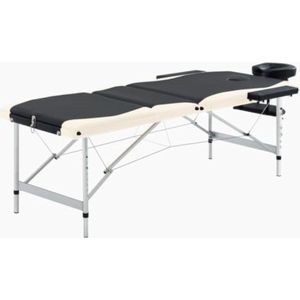 Gratyfied - Behandeltafel - Behandeltafel Inklapbaar - Massagetafel Inklapbaar - Behandelbank - Behandelbank Inklapbaar - Zwart Beige