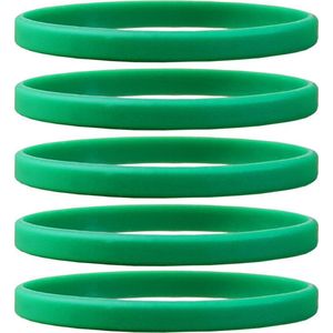 Smalle Siliconen Armbanden Groen - voor volwassenen (zak van 60 stuks)