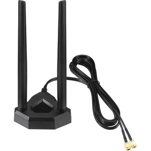 Dual Band WiFi-antenne 2.4 GHz 5 GHz met 7 ft Verlengkabel voor PC Desktop Computer en Draadloze Netwerkrouter