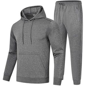 Heren 2-delig Joggingpak met Hoodie en Sportbroek - Modieus en Ademend Trainingspak voor Gym