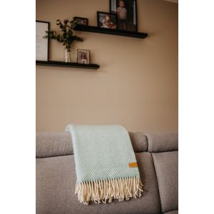 Wollen deken / plaid - Pure Wool Love - 100% wol - Mint groen - 130x180 cm