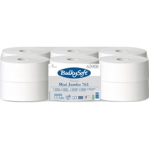 Bulk Soft, Toiletpapier, Mini Jumbo, 12 rollen, 170 meter, 2 laags