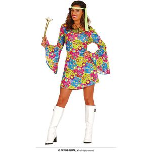 Fiestas Guirca - Hippie Dress Flower Power - maat M (38-40)