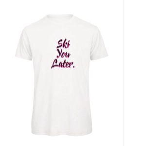Ski you later wintersport t-shirt Wit S - soBAD. | Foute apres ski outfit | kleding | verkleedkleren | wintersport t-shirt | wintersport dames en heren