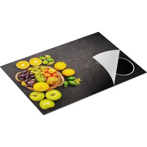 Chefcare Inductie Beschermer Fruitmand op Zwarte Marmer - Fruit - 77x51 cm - Afdekplaat Inductie - Kookplaat Beschermer - Inductie Mat