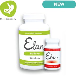 Sleeve Gastrectomie - WLS Multivitaminen - Elan Believe kauwtabletten - 90 kauwtabletten inclusief gratis Ferro Vital tabletten