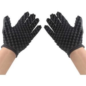 ByShane - Haarborstel spons voor krullend haar - 2 stuks zwart - ideaal voor golvend kapsel - inclusief styling handschoenen