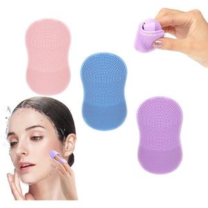 Siliconen Gezichtswasmachine Set van 3 - Handmatige Gezichtsreiniger & Massageborstel voor Diepe Reiniging