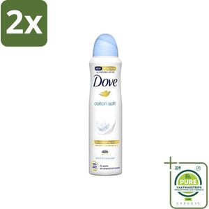 Dove - Deodorant - Spray Cotton Soft - Zachte geur - 150 ml - Voordeelverpakking - 2 stuks - Dove deodorant - Antitranspirant