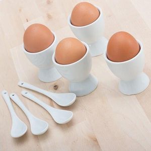 Eierkopjes met Kleine Lepeltjes - 4 Setjes