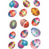 30x Gekleurde paaseieren stickers met glitters - kinderstickers - stickervellen - knutselspullen