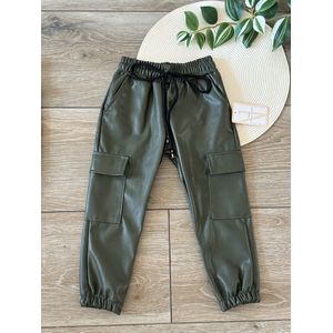 leather look cargo pants groen