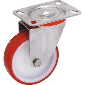 Wurth - Industrieel zwenkwiel PUR-band - Meubeltransportwiel Met draaibare houder x 1 st - 220 kg