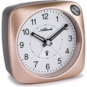 Wekker met Licht Snooze Crescendo Analoog Koper