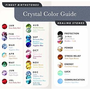 Oneindigheid Hart Halsketting Dames met Geboortesteen en Helende Stenen - Allergievriendelijk Sieraad