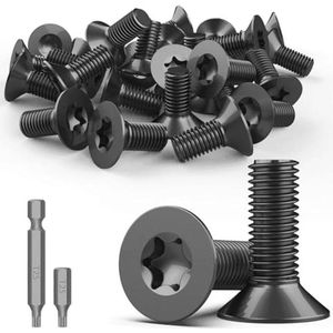 Verzonken Torx kopschroeven M5 x 20 mm - 30 stuks, roestvrij staal zwart