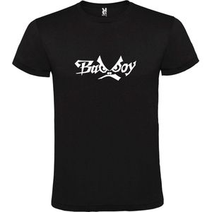 Zwart  T shirt met  ""Bad Boys"" print Wit size XL