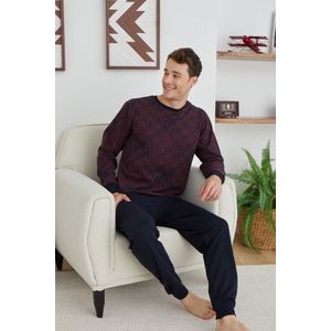 Heren Pyjama Set / Huispak Jef / Bordeaux kleur / maat XL