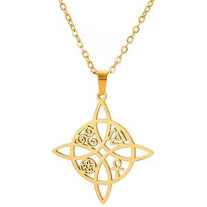 Roestvrij staal heksenknopketting - Magische Knoop en Keltisch Symbool voor Dames en Meisjes