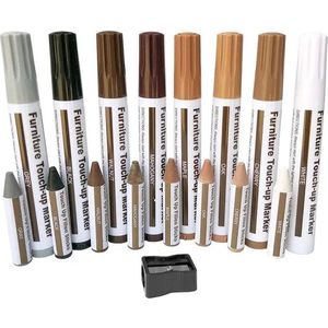 Meubel herstel kit - Meubelen Touchup Marker 17-delige Reparatieset - Hout Vulstof voor Hout Krassen en Herstel van Houten Vloeren en Meubels - Hout krassen