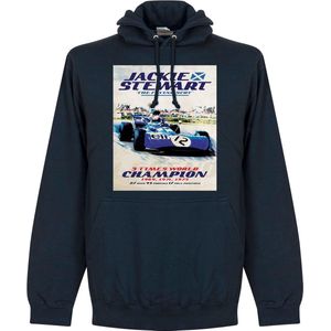 Jackie Stewart Poster Hoodie - Navy - M