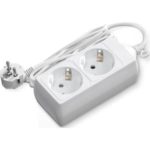 Stekkerdoos - Verlengsnoer - Igia Synci - 3680W - 2 Stopcontacten - 3 Meter - Wit | Nederland