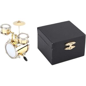 Miniatuur Drumstel - Mini Drummodel Sculptuur - Muziekinstrument Ornament - Huiscollectie Display - Desktopdecoratie met Koffer voor Drummer - Muzikanten - Muziekstudio Workshop - 86 X 8 X 39 Cm .