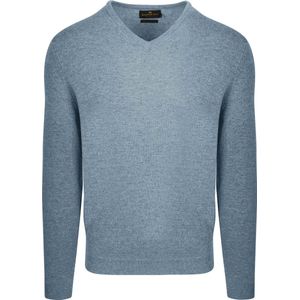Steppin' Out Pullover V-hals Merinowol Sky Blue - Maat S - Heren - Pullovers
