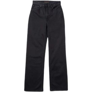 Nudie Jeans - Clean Eileen - Damesjeans - Zwart - Relaxed Fit - Hoge Taille