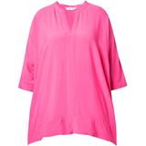 MIAMODA - Dames - Overhemdblouse oversized puntzoom - Bleekroze - Maat 42+