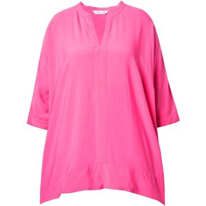 MIAMODA - Dames - Overhemdblouse oversized puntzoom - Bleekroze - Maat 42+