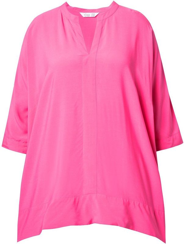 MIAMODA - Dames - Overhemdblouse oversized puntzoom - Bleekroze - Maat 42+