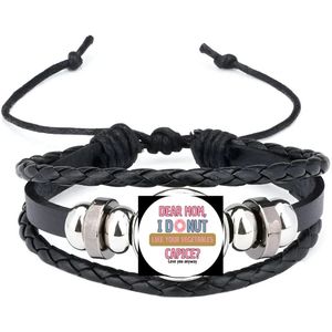 Akyol - dear mom i donut armband zwart - Moeder - mama - verjaardagscadeau - verjaardag - cadeau voor mama - cadeau - kado - geschenk - gift - mama artikelen - moederdag