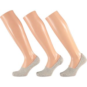Apollo - Footies unisex - Licht Grijs - 3-Pak - Maat 42/47 - Footies heren - Footies dames - Kousenvoetjes - Multipack sokken