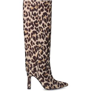 Sacha - Dames - Leopard hoge laarzen met hak - Maat 37